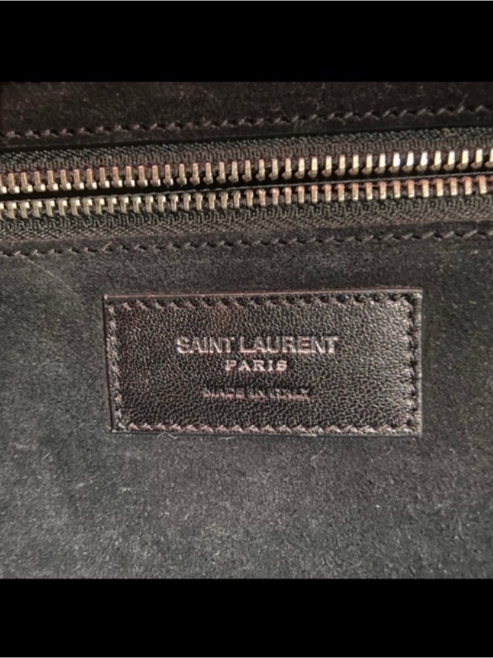 AUTHENTIC Saint Laurent Medium Croc Embossed Cabas Rive Gauche Leather Satche - Picture 7 of 7
